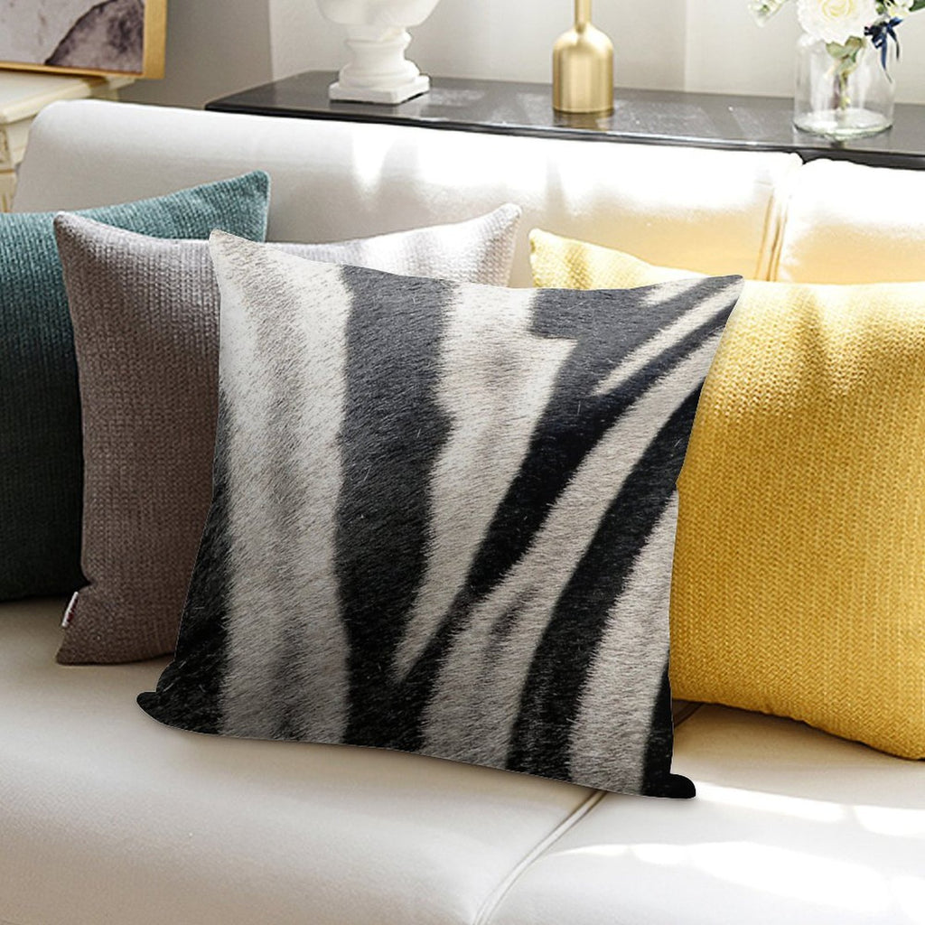 Zebra Stripes Soft Reinforced Edging Throw Pillow
