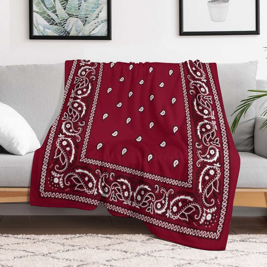 Bandana Burgundy Gift-ready Throw Blanket