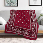 Bandana Burgundy Gift-ready Throw Blanket