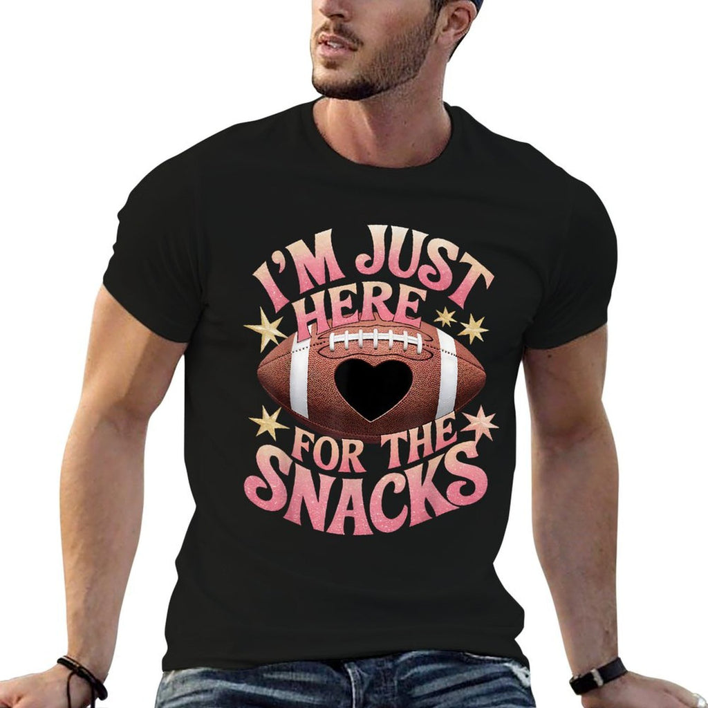 Funny Football Women Im Just Here For The Snacks  Rolled Sleeves T-Shirt
