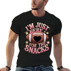 Funny Football Women Im Just Here For The Snacks  Rolled Sleeves T-Shirt