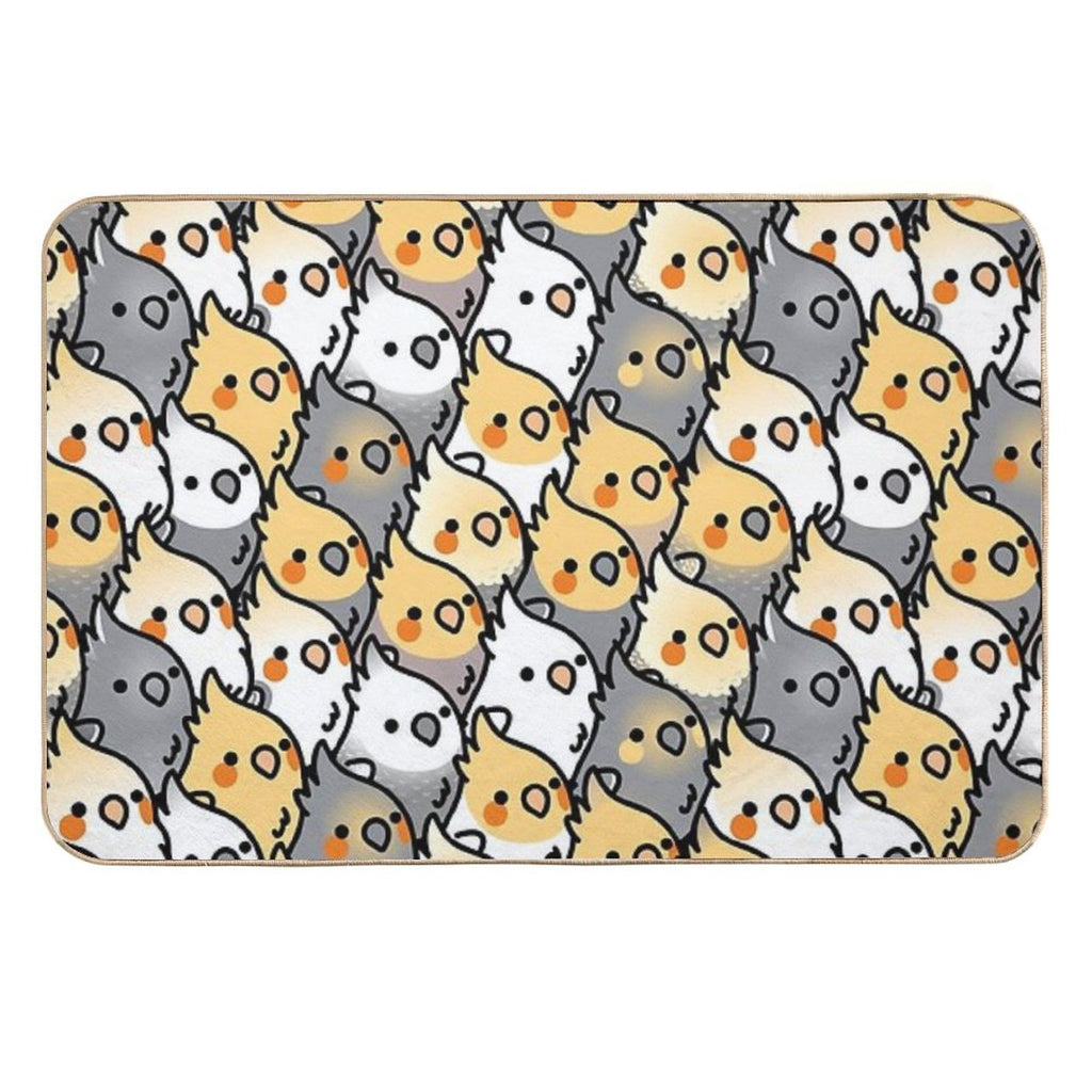 Chubby Cockatiel Party  Easy Maintenance Bath Mat