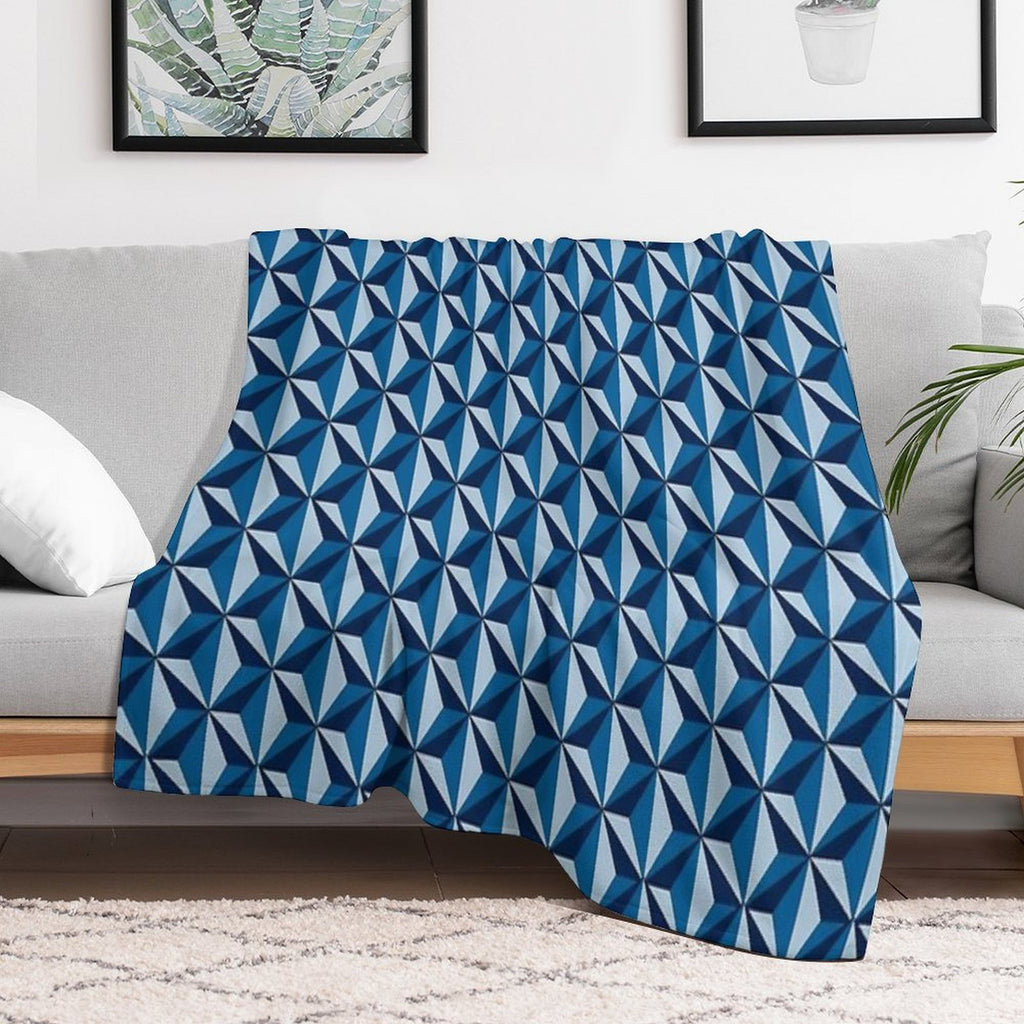 Blue Texture Velvety-soft Throw Blanket