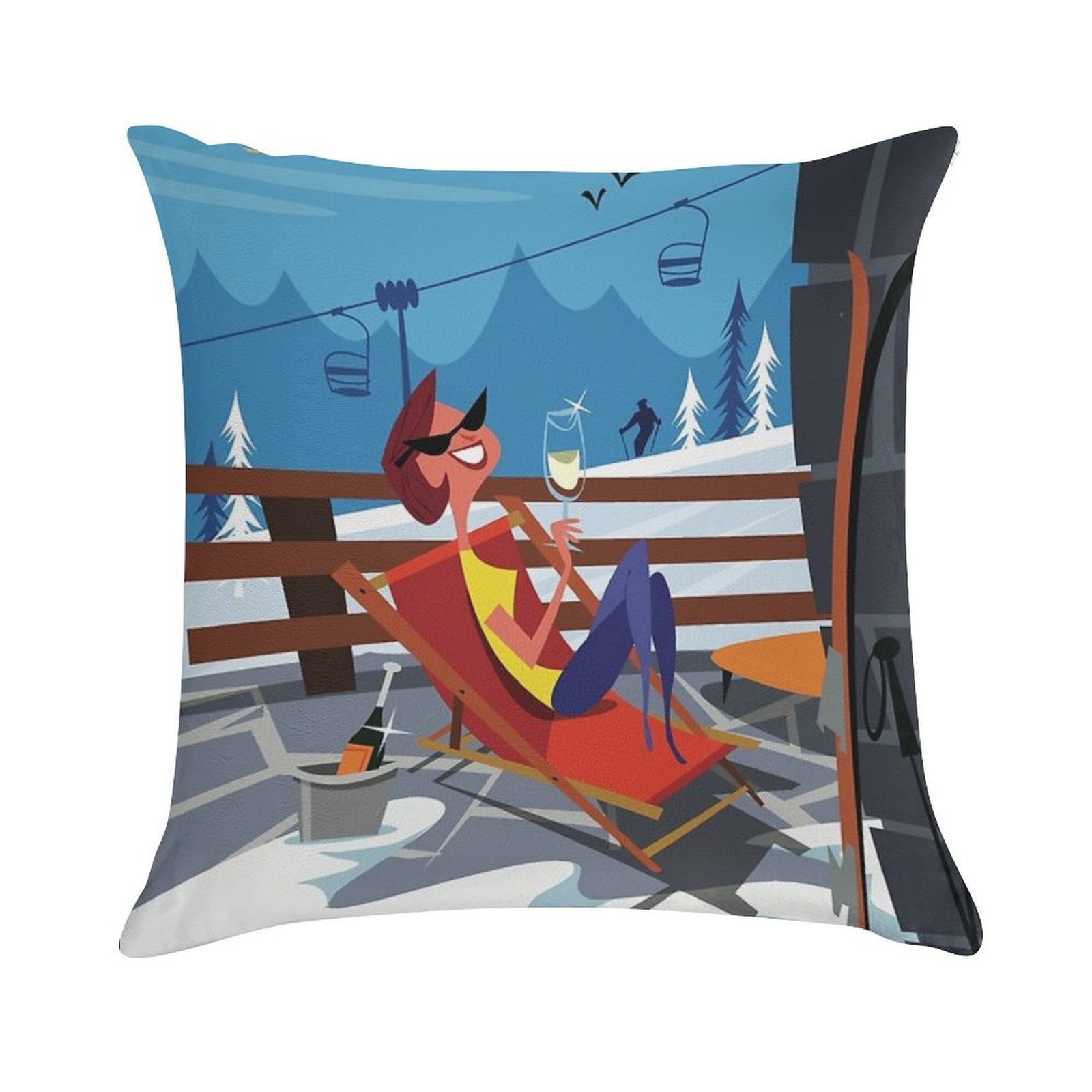 Alpine Chic Poster Soft Gift Ready Throw Pillow