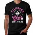 Diamonds Are A Girls Best Friend Baseball Softball  Tagless Design T-Shirt