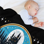 An Owl Messenger in A Mystical Night - Fantasy Gift-ready Throw Blanket