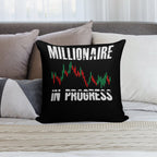 Millionaire In Progress  Daytrader Trader Trading Soft Bedroom Essential Throw Pillow