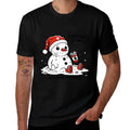 Everything Is Fine Just Having Meltdown Christmas Snowman  Heathered Texture T-Shirt
