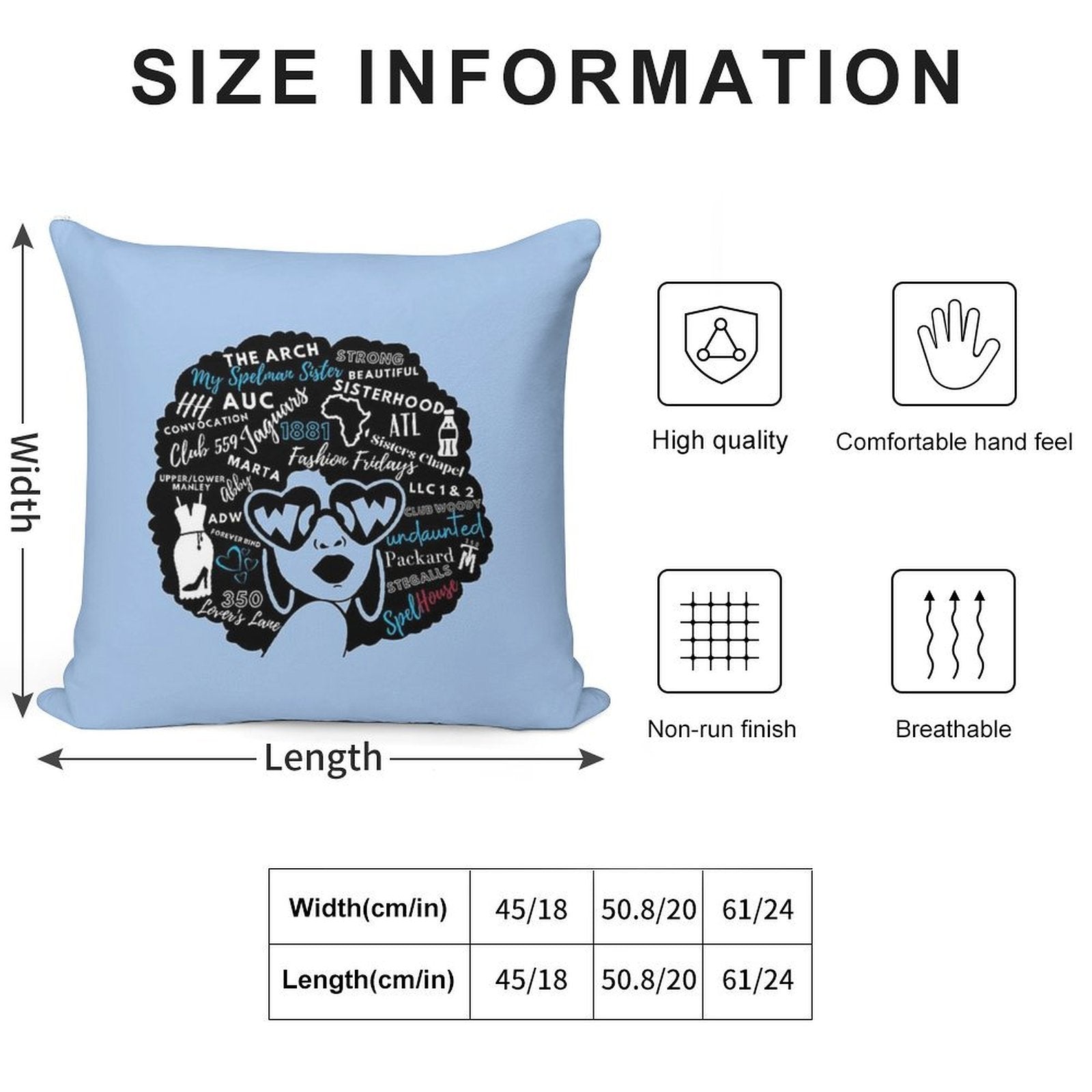 Spelmanite Blue Soft High-Density Material Throw Pillow