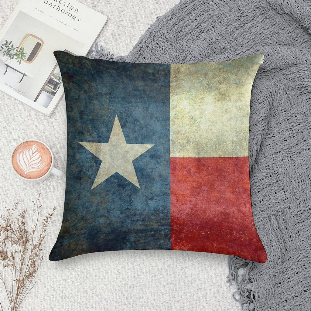 Texas Flag Soft Fade-Resistant Throw Pillow