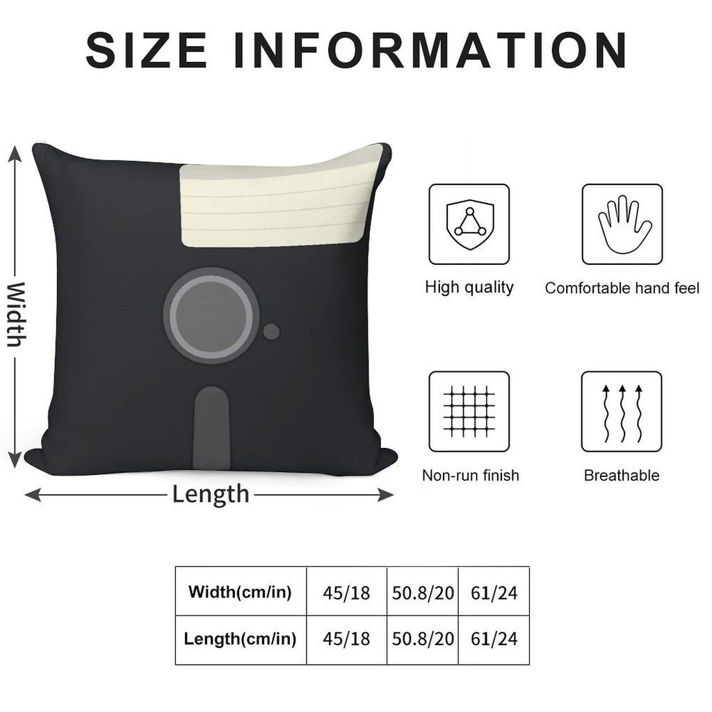 Floppy Disc 5.25 Soft Fade-Resistant Throw Pillow