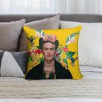 Frida Kahlo And Flowers Exotic Parrots Hummingbird ,Frida Kahlo Soft Multiple Sizes Throw Pillow