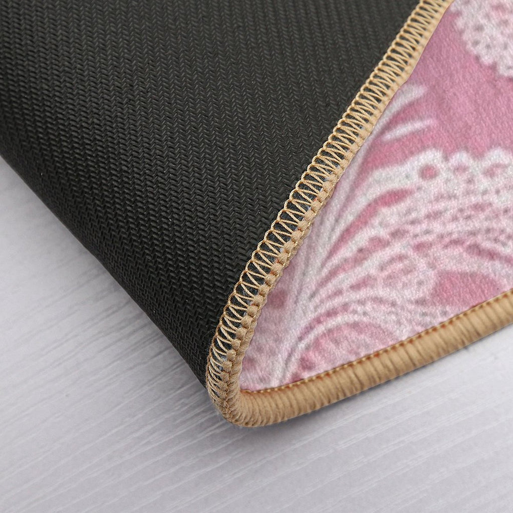 Pink Lace  Easy Maintenance Bath Mat