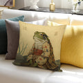 Vintage Japanese Unimpressed Frog Soft Ultra-Soft Texture Throw Pillow
