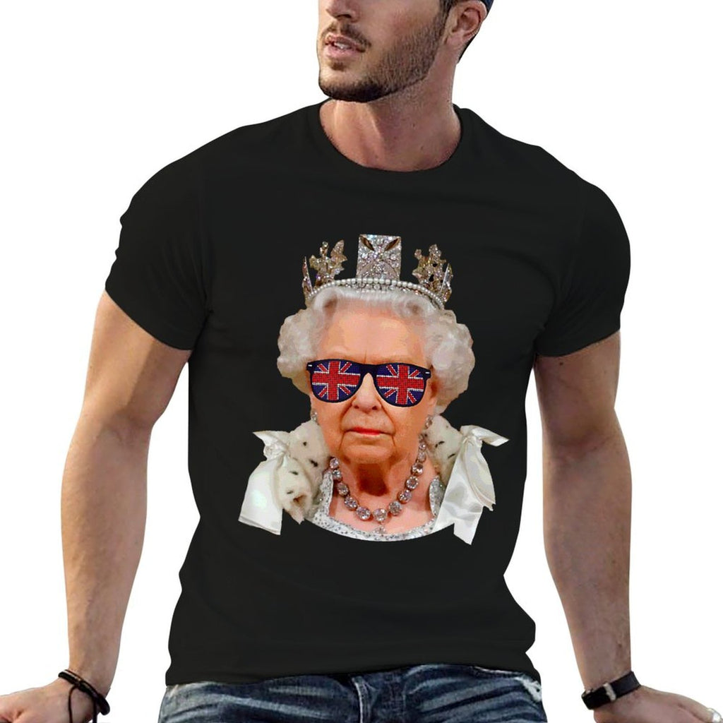 Elizabeth II Sunglasses British Union Jack Funny Queen Meme  Soft T-Shirt
