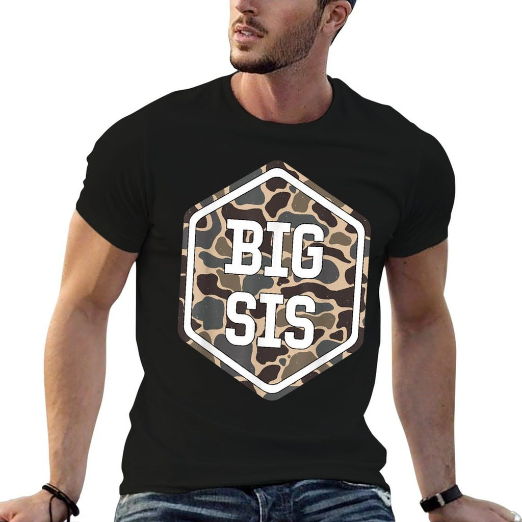 Big Sister Boy Toddler Big Sis Announcement Camo  Lightweight T-Shirt