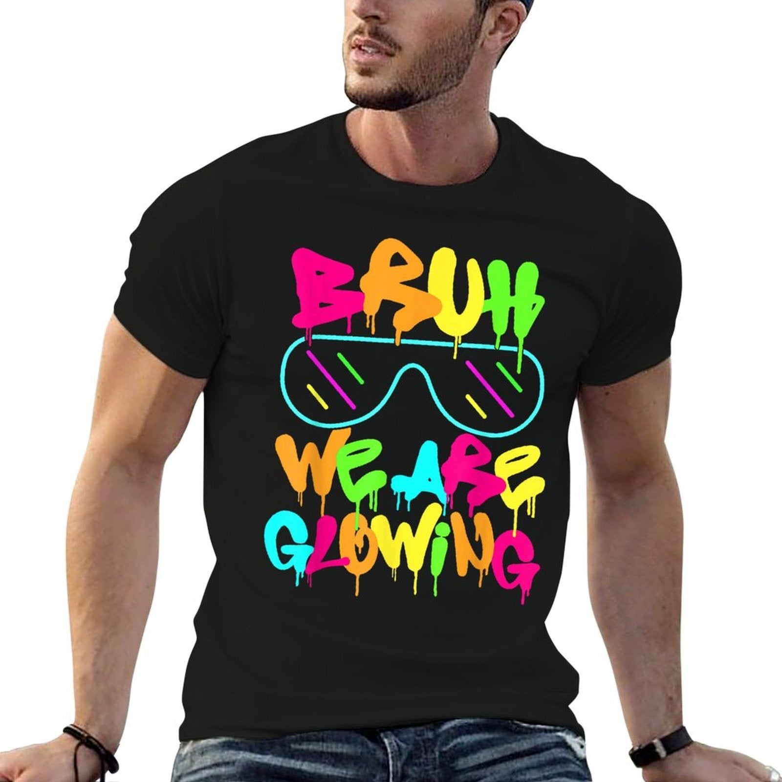 Bruh We Are Glowing In My Glowing Era Group Team Party Squad  Relaxed-fit T-Shirt