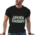 Retro Speech Therapy Christmas Coquette Gingerbread Man SLP Sweatshirt  Cotton T-Shirt