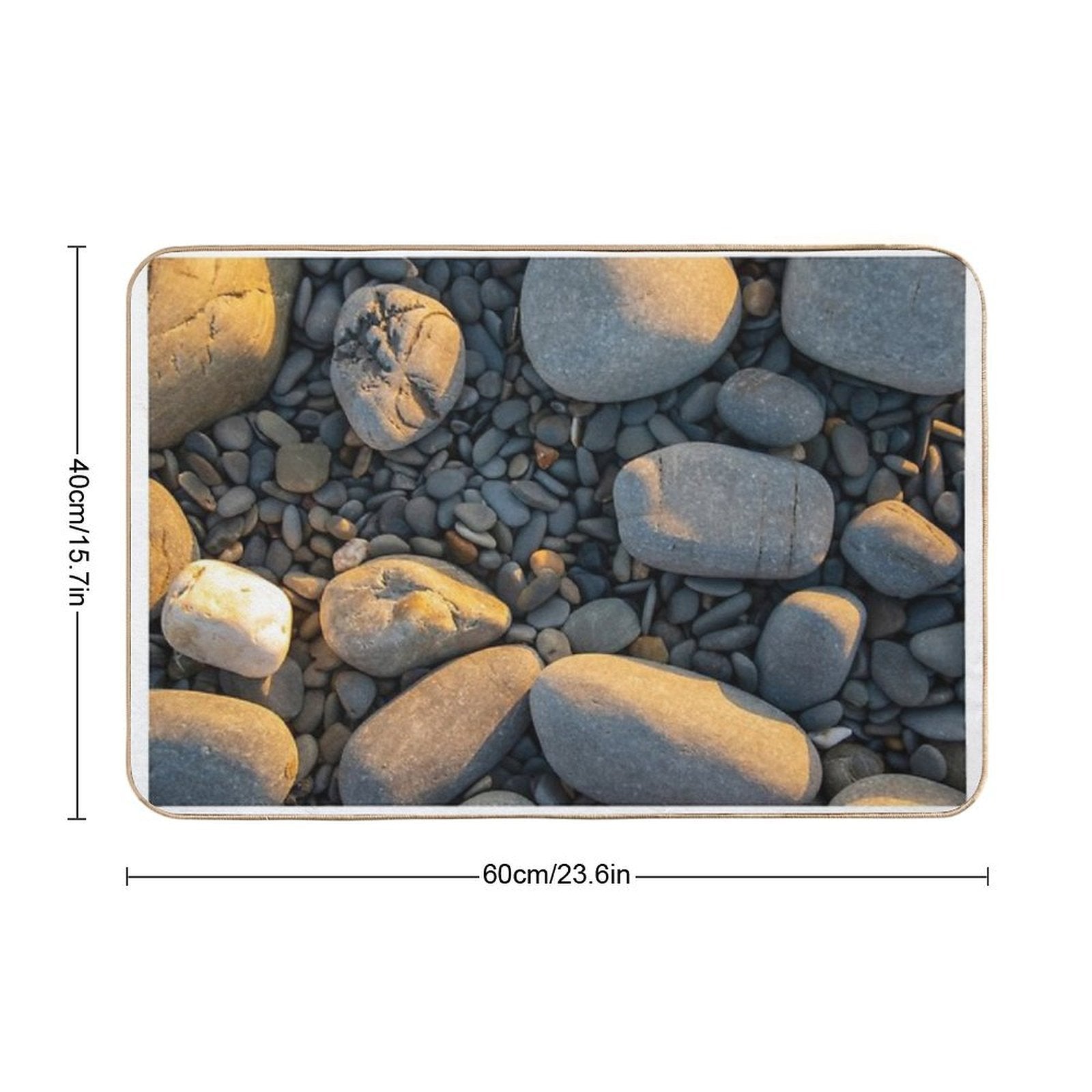 A Collection of Pebbles on A Beach  Slip-Resistant Bath Mat
