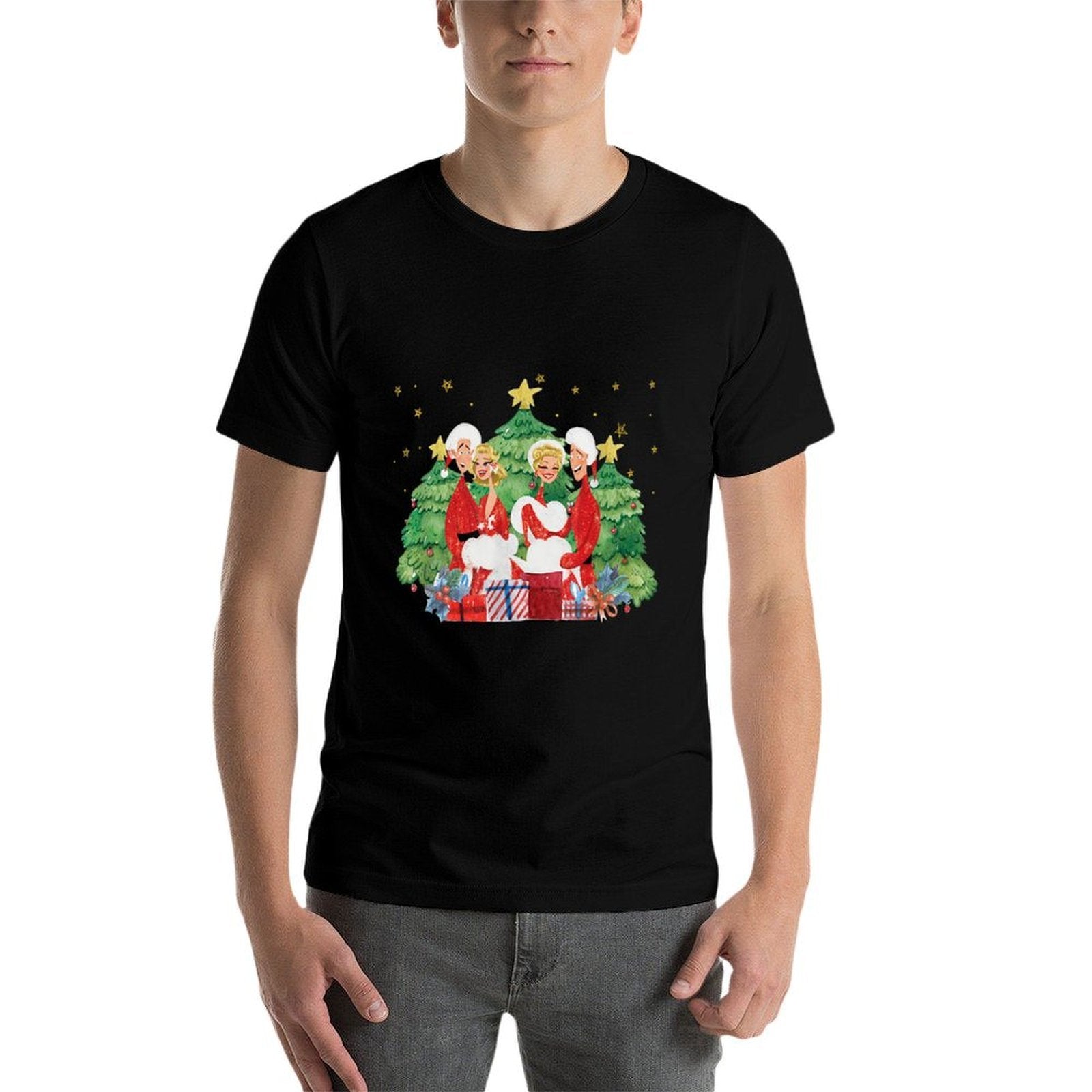 Vintage Retro Christmas Holiday White Movie 1954 80s Song Comfortable T-Shirt