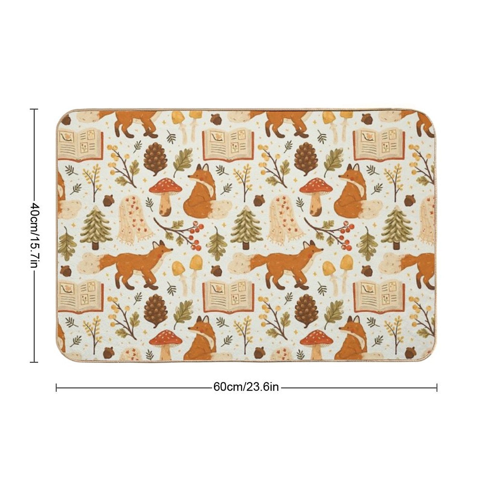 Cozy Winter Woodland  Repositionable Bath Mat