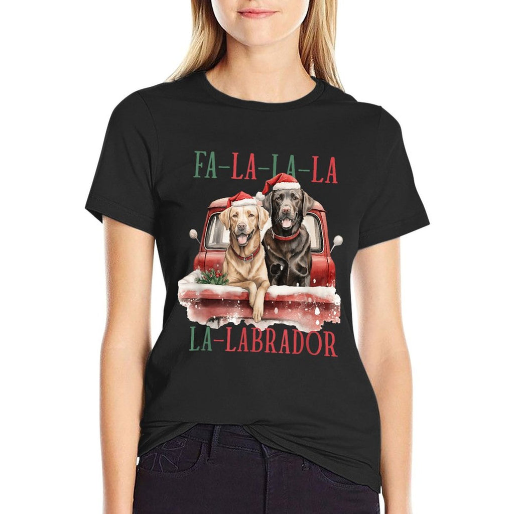 Fa La La Labrador Funny Christmas  Breathable T-Shirt