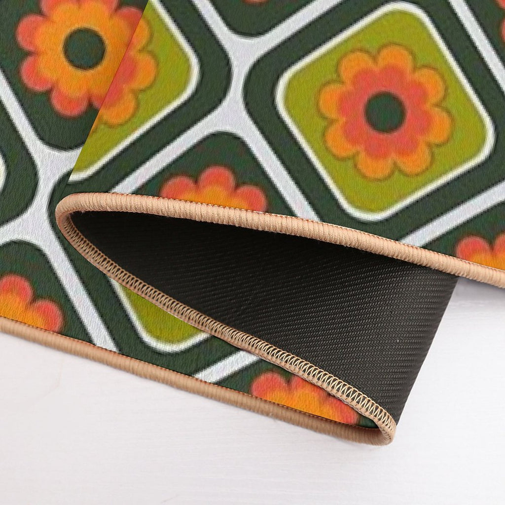 Geometric Floral Retro Durable Bath Mat