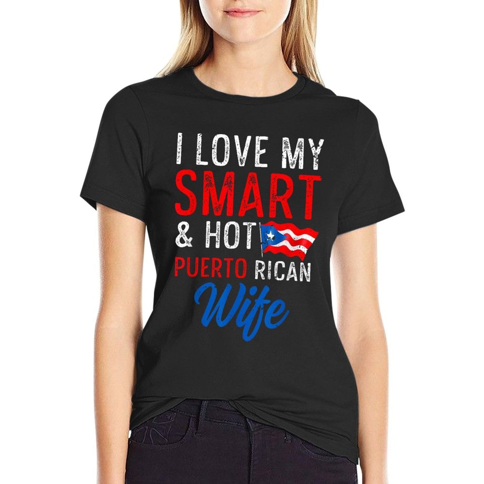 I Love My Smart And Hot Puerto Rican Wife Funny Husband  Lightweight T-Shirt