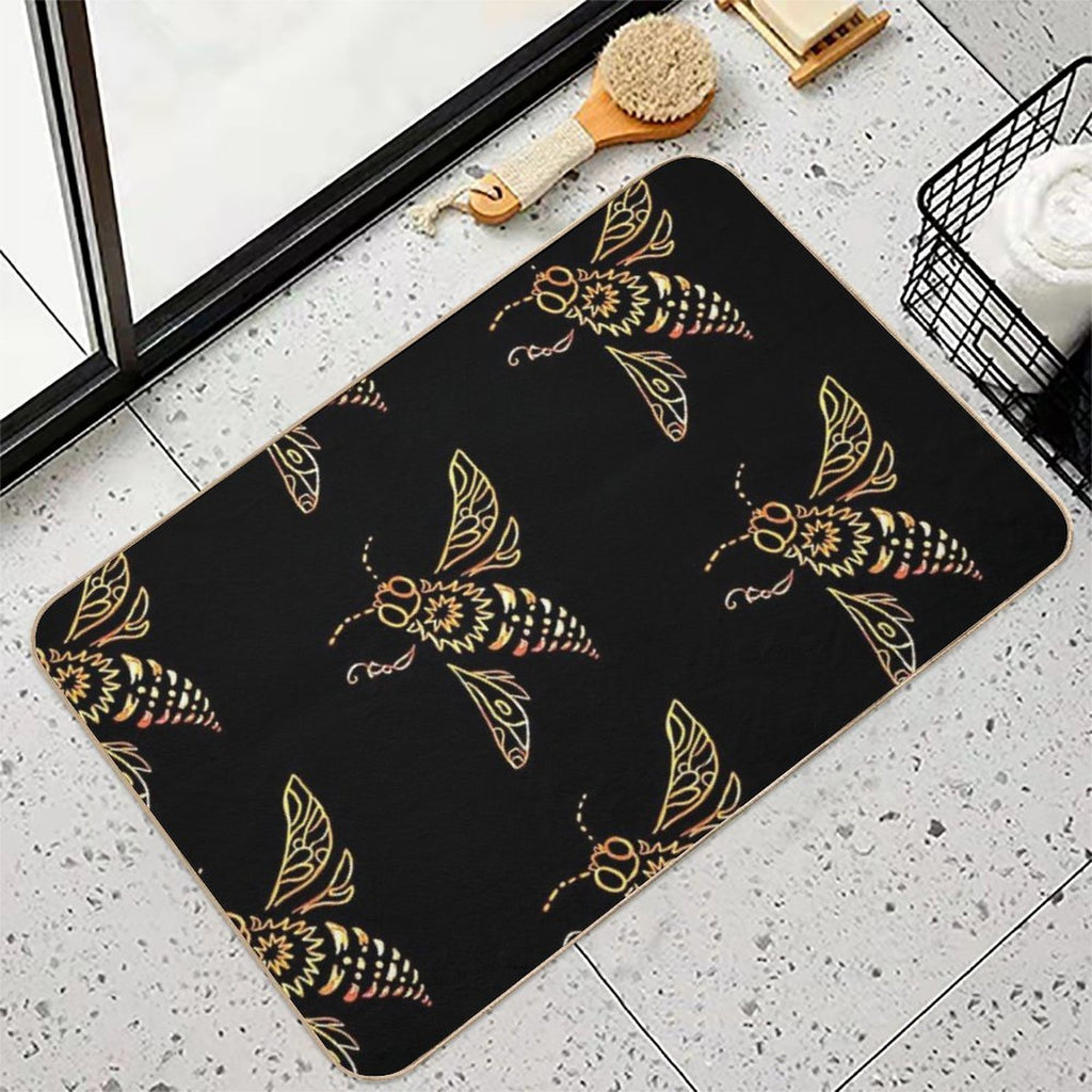 The Golden Bee Flies  Multi-Purpose Bath Mat