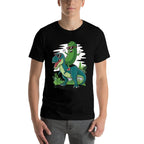 Cucumber Dino Pickle Riding T-Rex Funny Unisex-Adult, Black, Small,  Durable T-Shirt