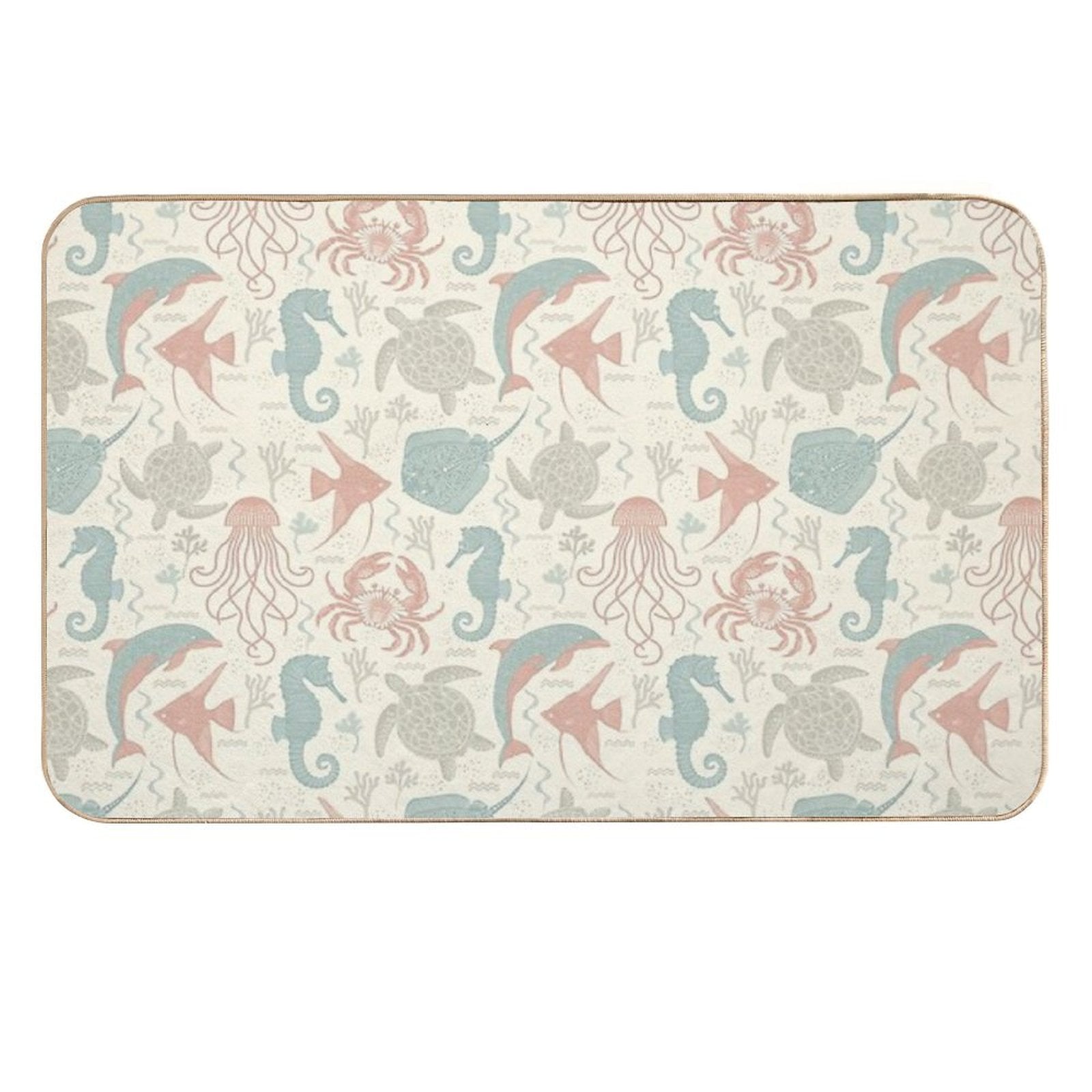 Ocean Dreamscape - Beige  Anti-Trip Bath Mat