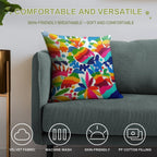 Mexican Otomi Colors Soft Anti-Pilling Throw Pillow