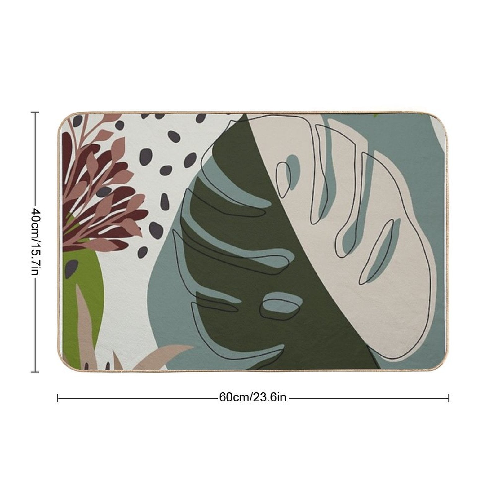 Summer Paradise Tropical Leavels  Long-Lasting Bath Mat