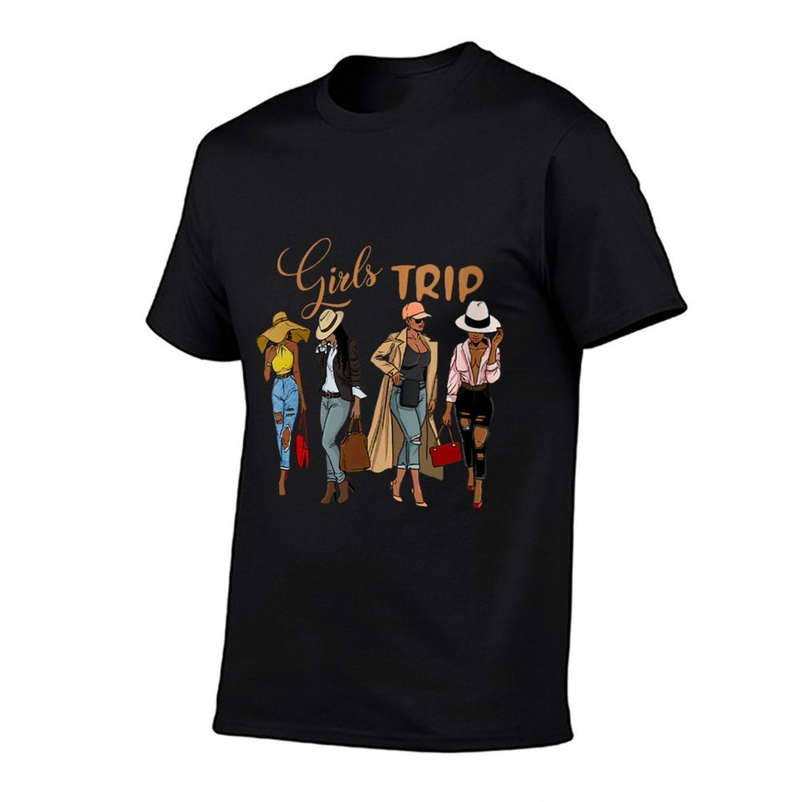 Womens Girls Trip Black Women Queen-Melanin African American Pride  Vintage-inspired T-Shirt