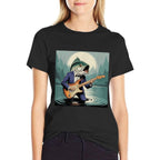 Funny Fish Playing Bass Guitar Funny Cursed Meme Fishing  Classic T-Shirt