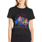 Happy Labor Day Fireworks American And Funny Gnomes  Wrinkle-resistant T-Shirt