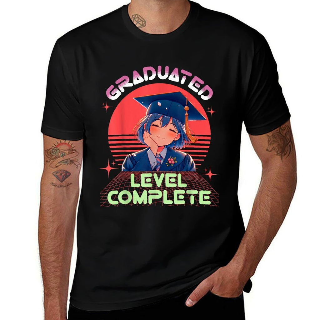 Graduation Shirts 2025 Anime Lover High School College  Fade-proof Color T-Shirt