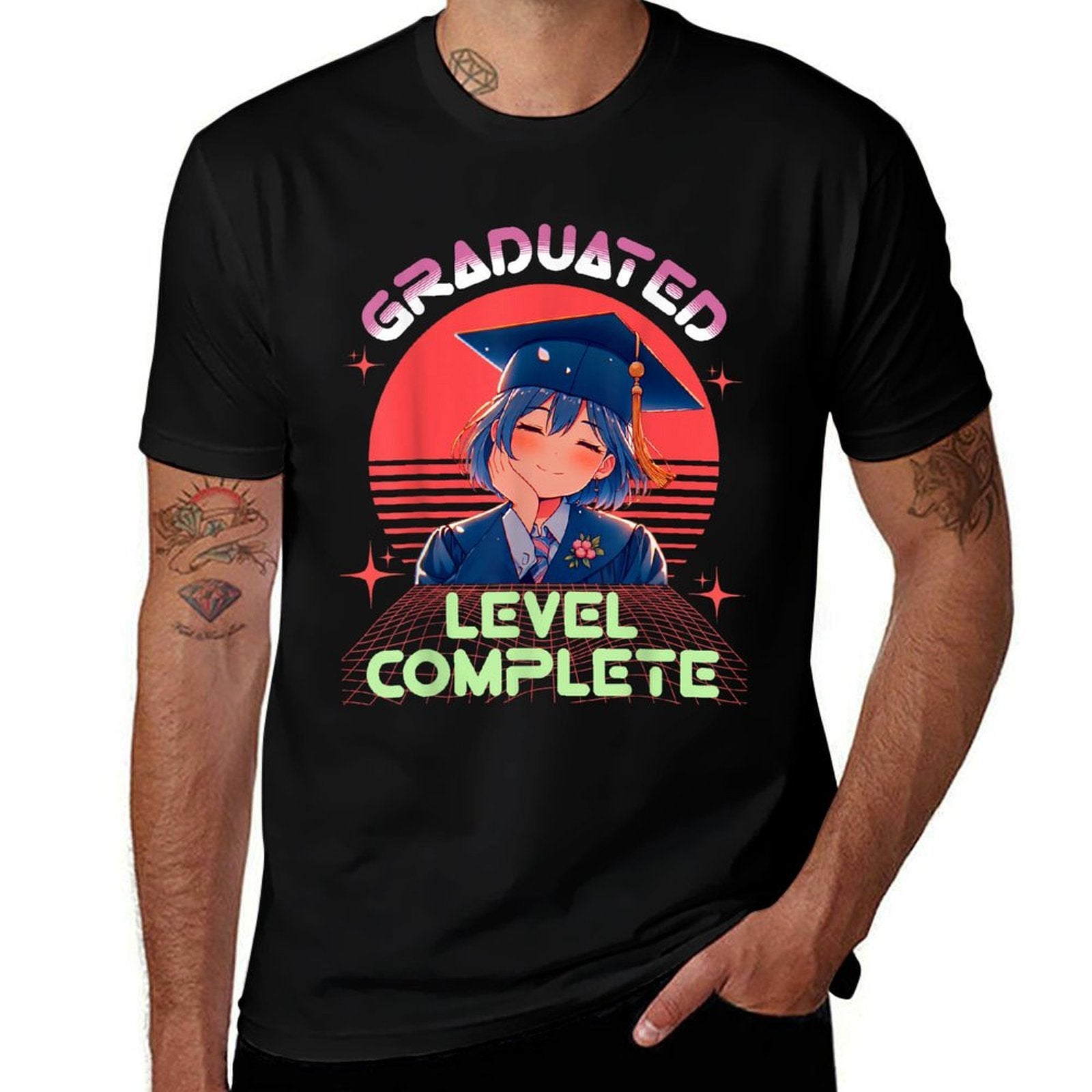 Graduation Shirts 2025 Anime Lover High School College  Fade-proof Color T-Shirt