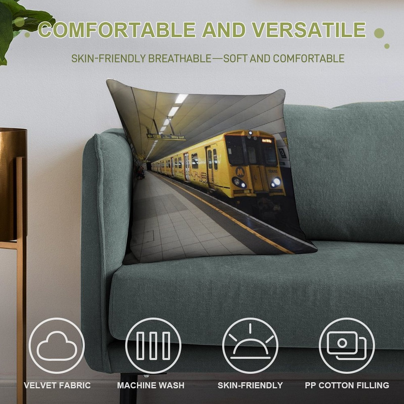 Merseyrail Class 508 115 at Liverpool Lime St Soft Hidden Zipper Throw Pillow