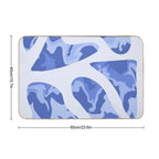 Swirly Blue Retro Splash  Slip-Resistant Bath Mat