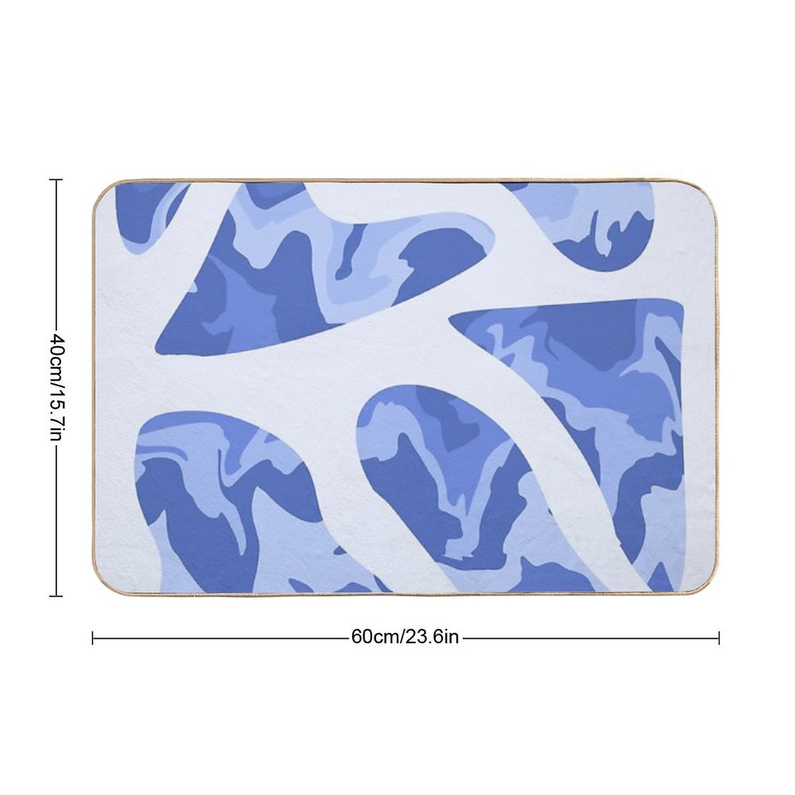 Swirly Blue Retro Splash  Slip-Resistant Bath Mat