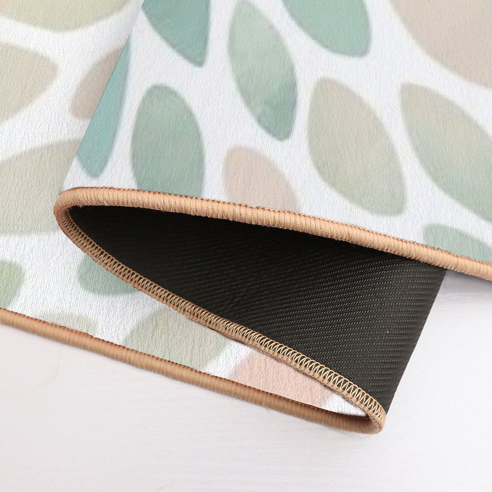 Floral Bloom Pattern, Coral, Peach, Green  Toxin-Free Bath Mat