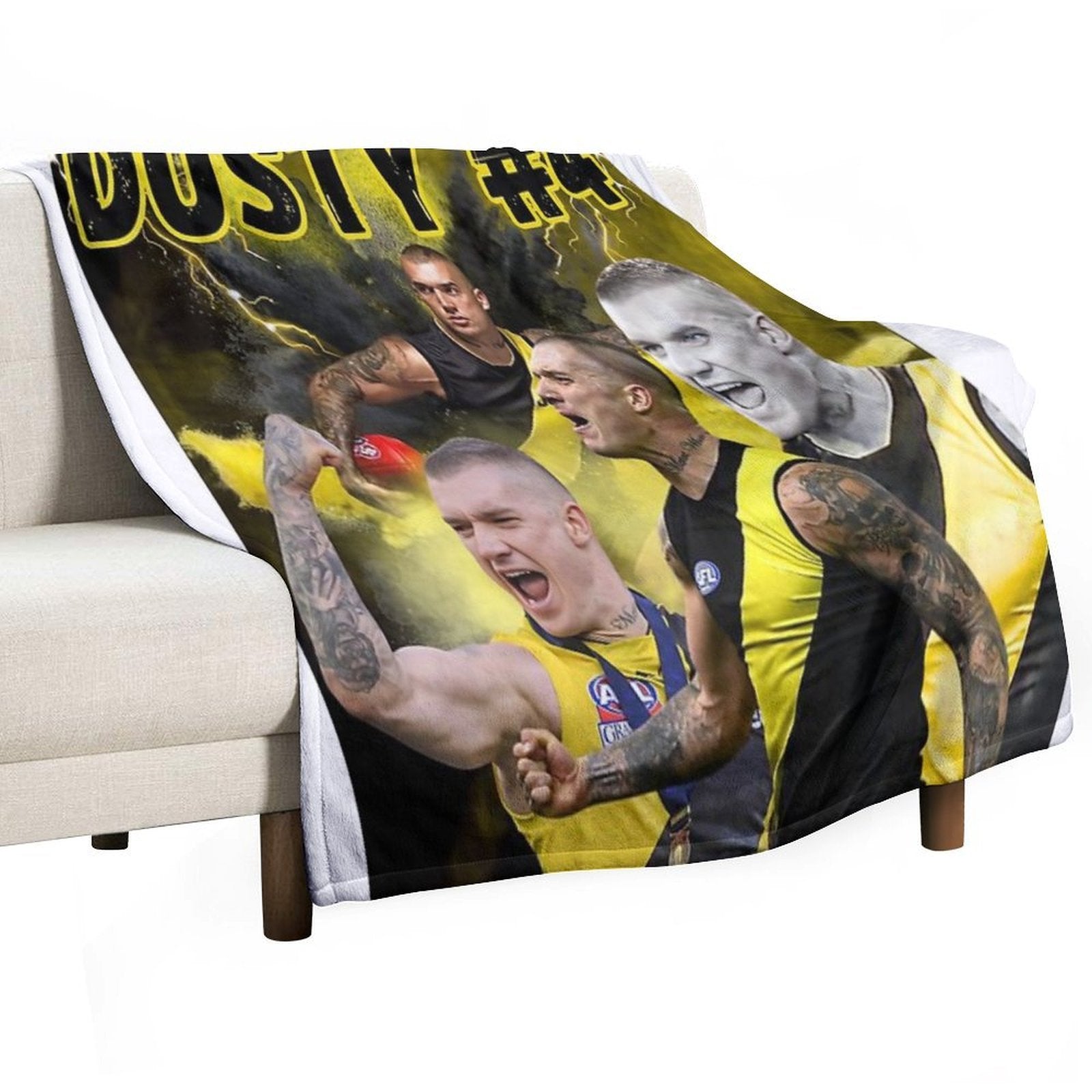 Dustin Martin Richmond Football Club AFL Travel-friendly Throw Blanket