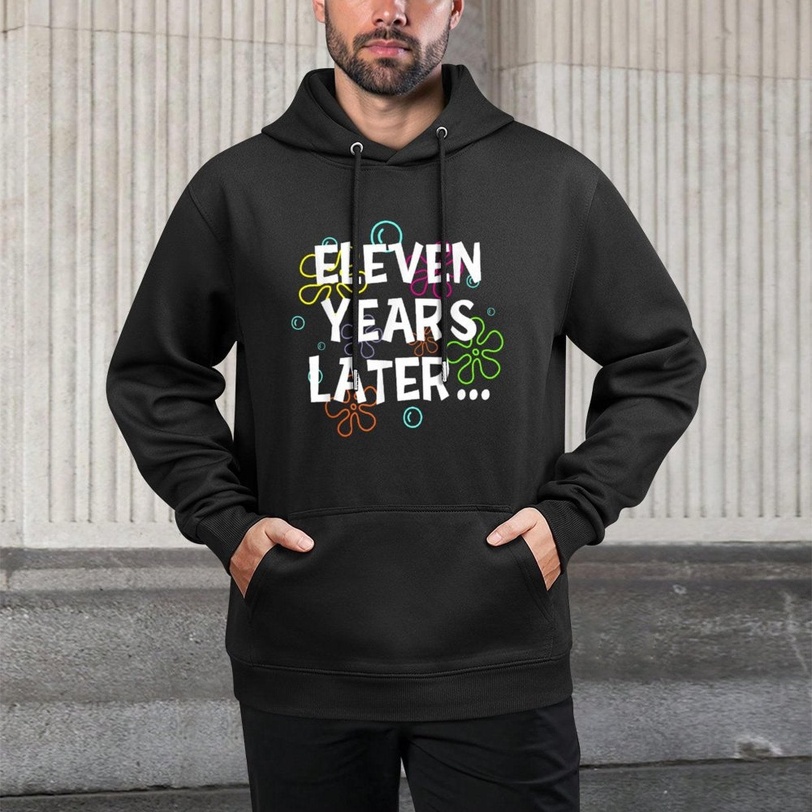 Eleven Years Later Funny Meme 11 Years Old 11th Birthday Adjustable Hood Hoodie