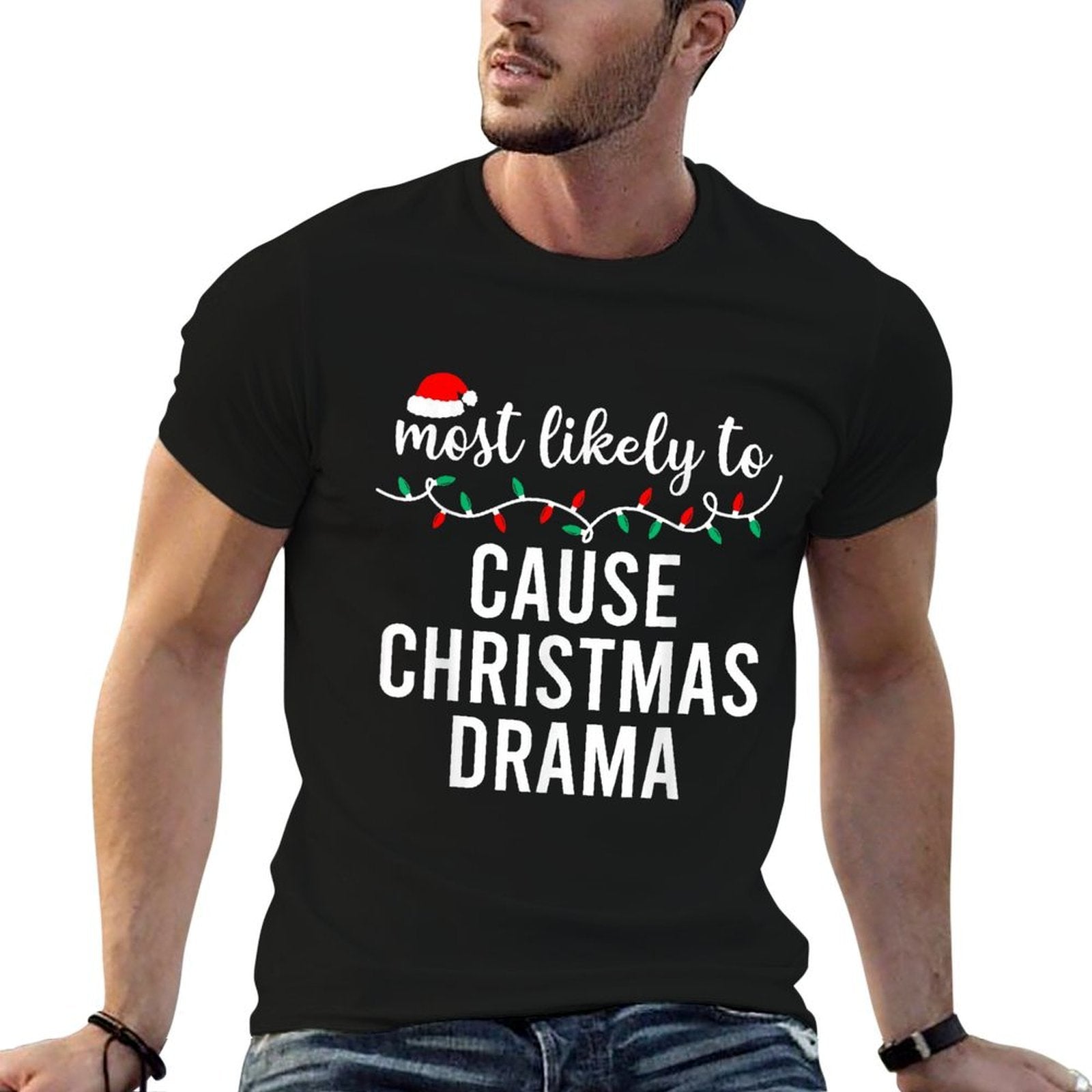 Most Likely to Christmas Matching Family Pajamas Funny  Graphic-printed T-Shirt