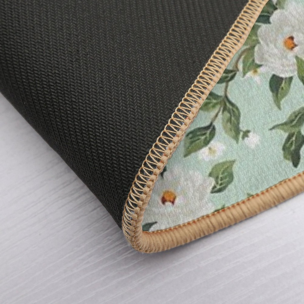 Cottage Floral - Mint Green  Stain-Proof Bath Mat