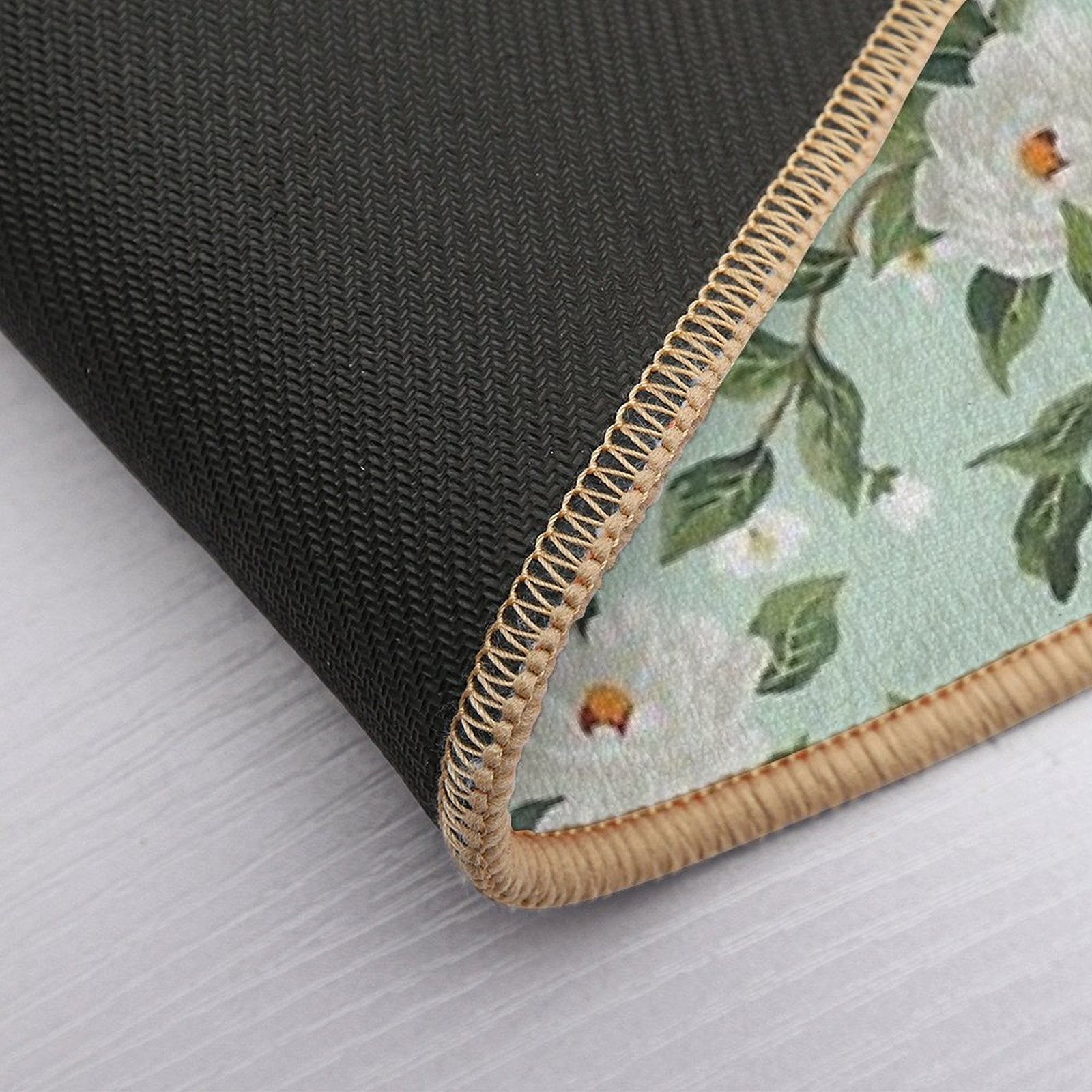 Cottage Floral - Mint Green  Stain-Proof Bath Mat