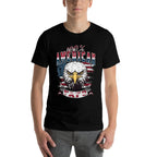 100 American Patriot USA Eagle Fight Fafo Humorous Sayings  Oversized Silhouette T-Shirt