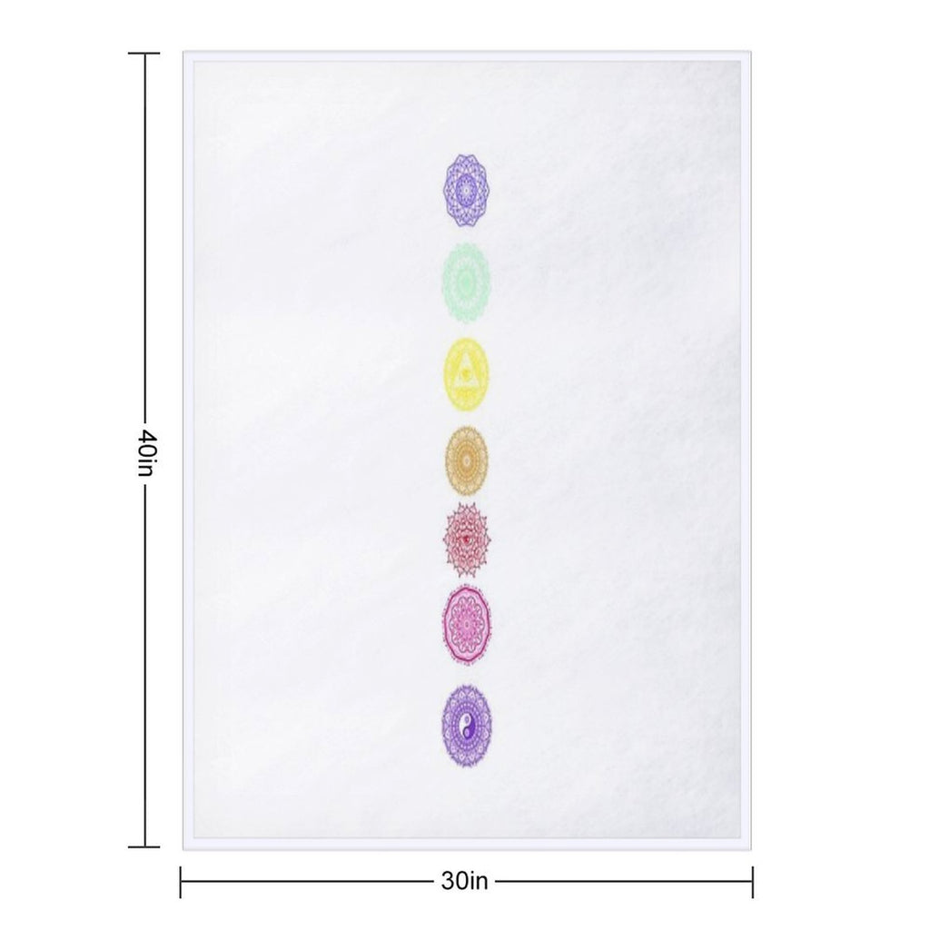 7 Chakras Design Easy Care Throw Blanket
