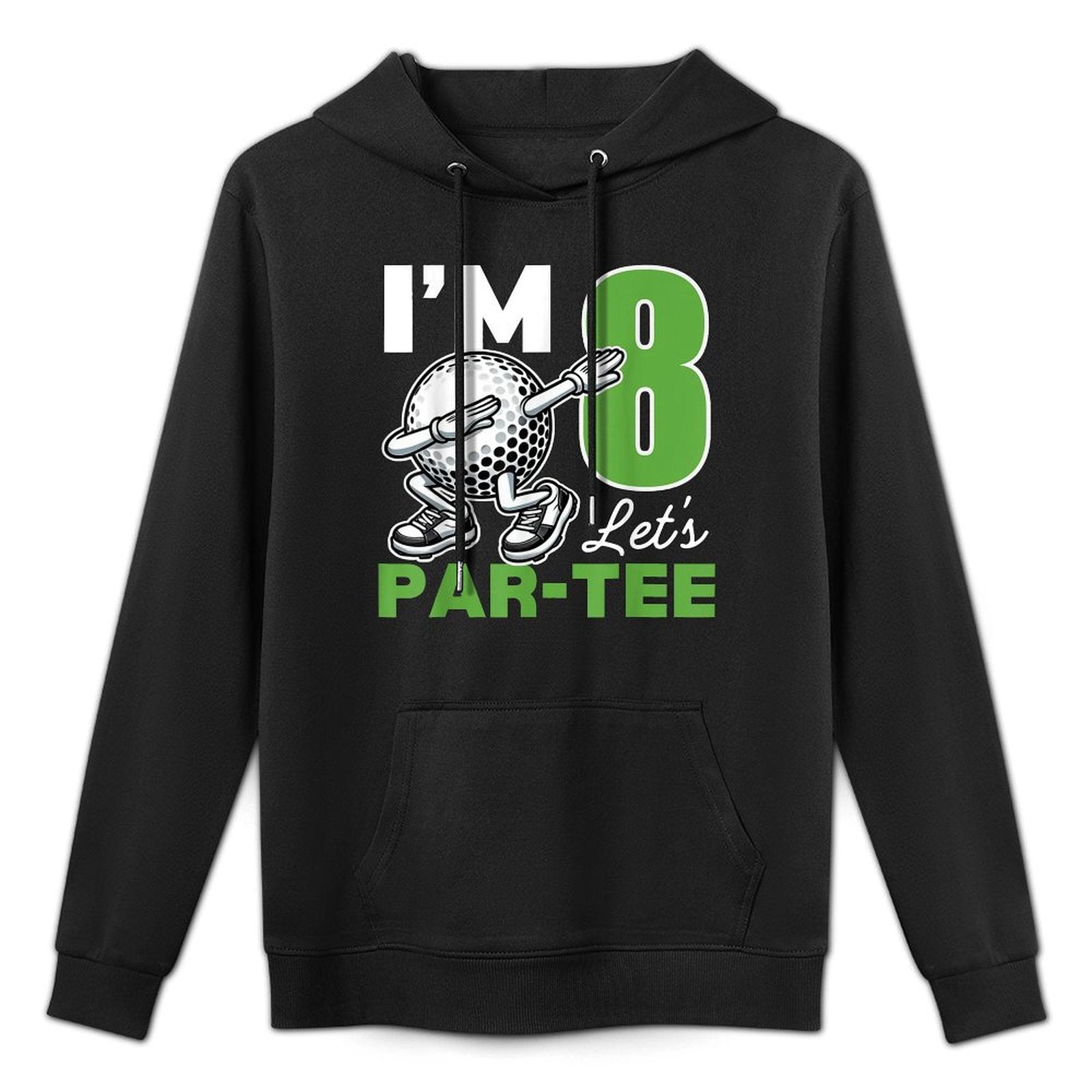 I'm 8 Let's Par 8th Years Old Golf Party Birthday Kids Kangaroo Pocket Hoodie